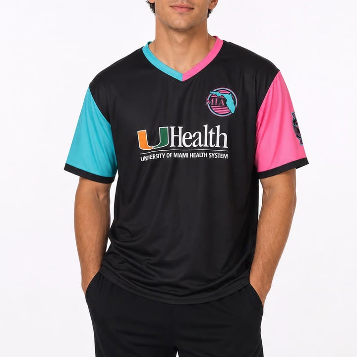 Miami Marlins UHealth University of Miami Health Jersey Black Pink Teal XL