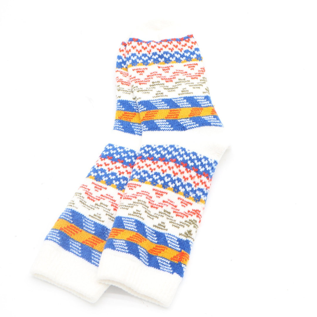 Northeast Outfitters Cozy Cabin Women's Boot Socks Cream Multi Fair Isle 5-10