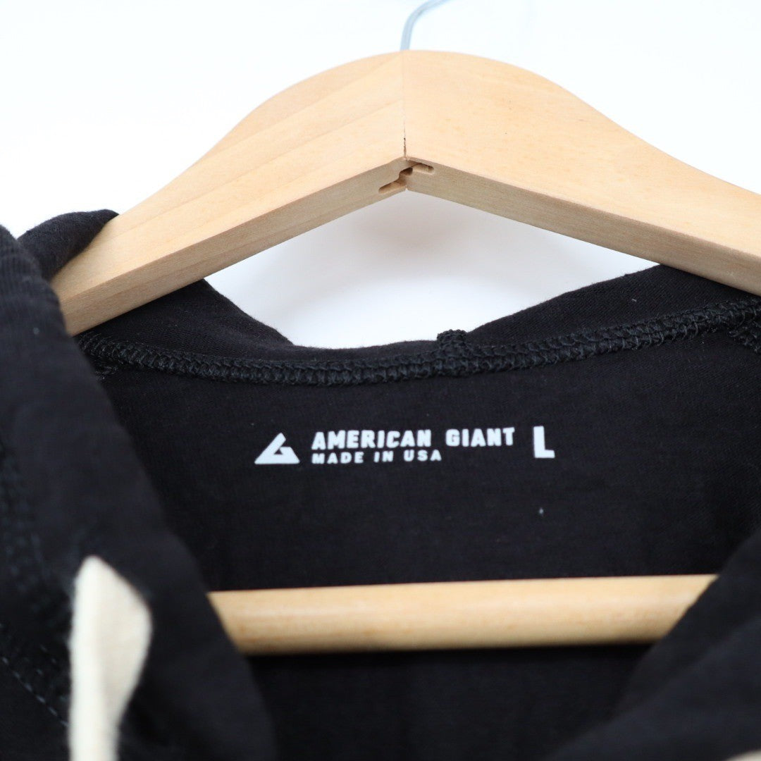 American Giant Black Full Zip Hoodie Lightweight Casual Athleisure Size L