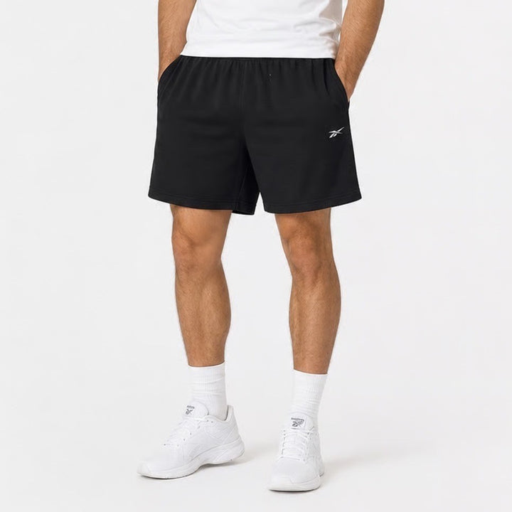 Reebok Mens Speedwick Athletic Shorts Black Heather Gym Training Size L 7 Inseam