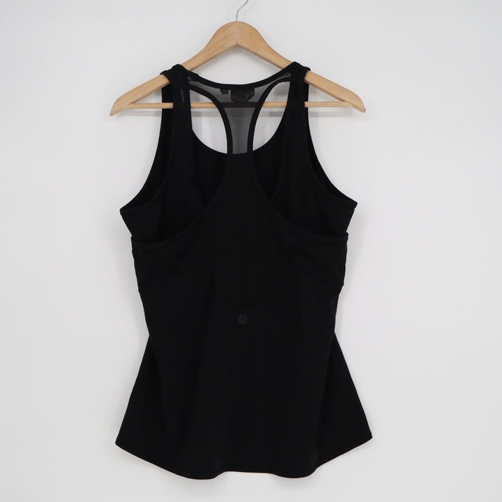 Athleta Womens Black Racerback Mesh Back Performance Workout Tank Top Size L