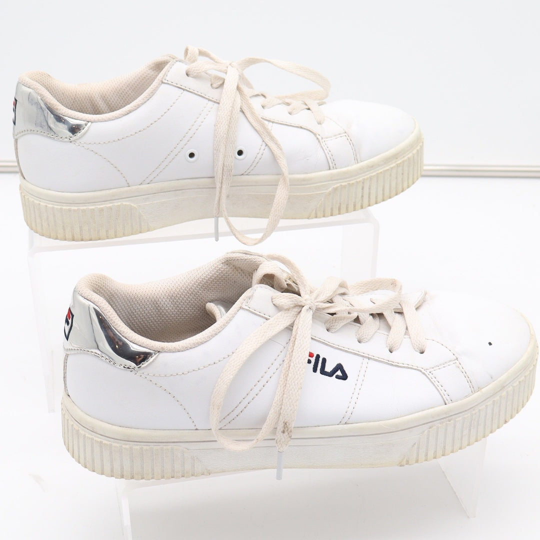 Fila Panache 19 Womens White Metallic Silver Platform Sneakers 8.5