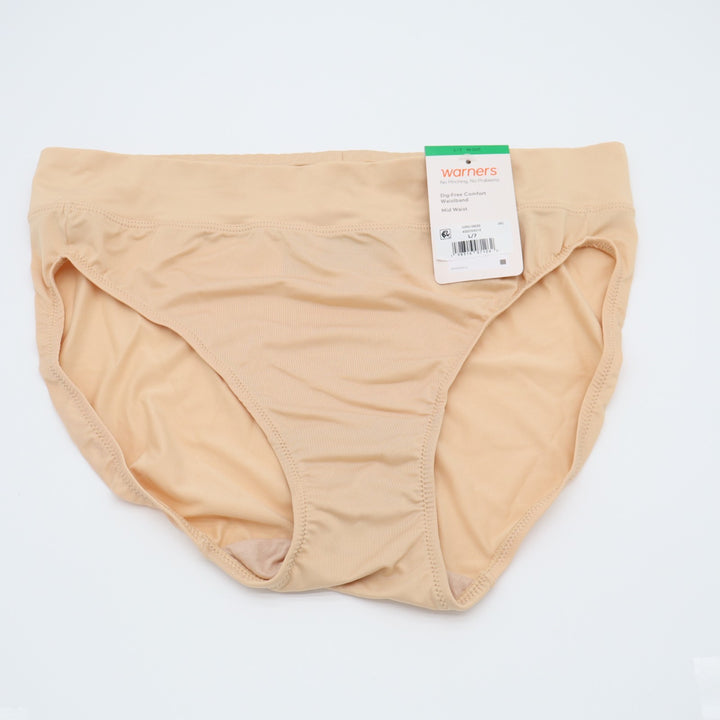 Warners No Pinching No Problems Dig Free Comfort Waist Hi Cut Panty Large Beige