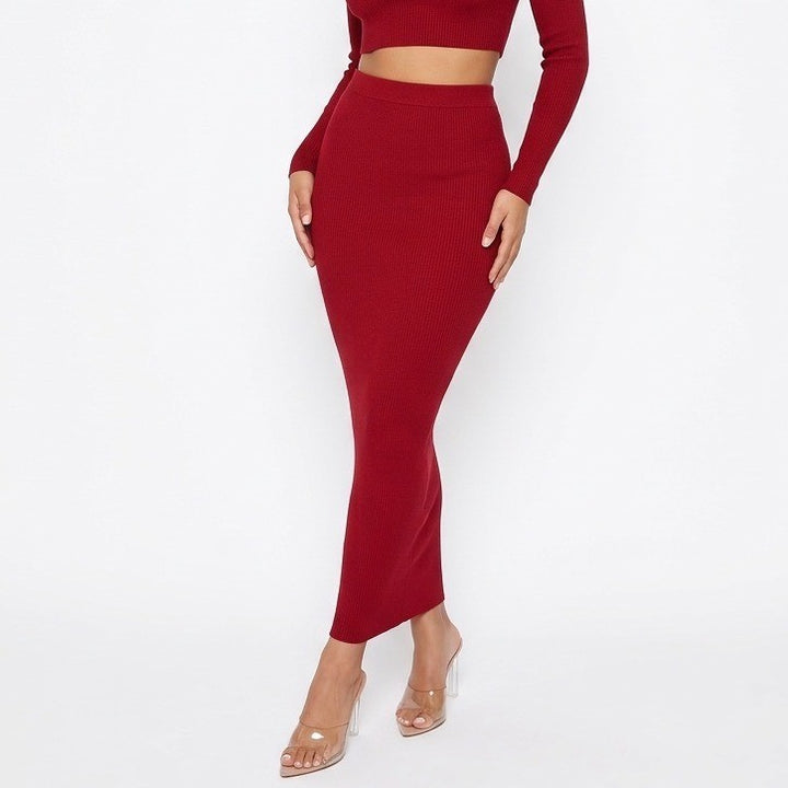 Naked Wardrobe Red Bodycon Maxi Skirt High Waisted Size M