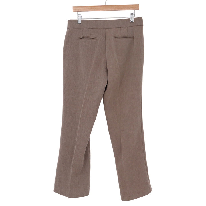 Anne Klein Taupe Brown Straight Leg Trousers Gold Lion Hardware Size 6 10707