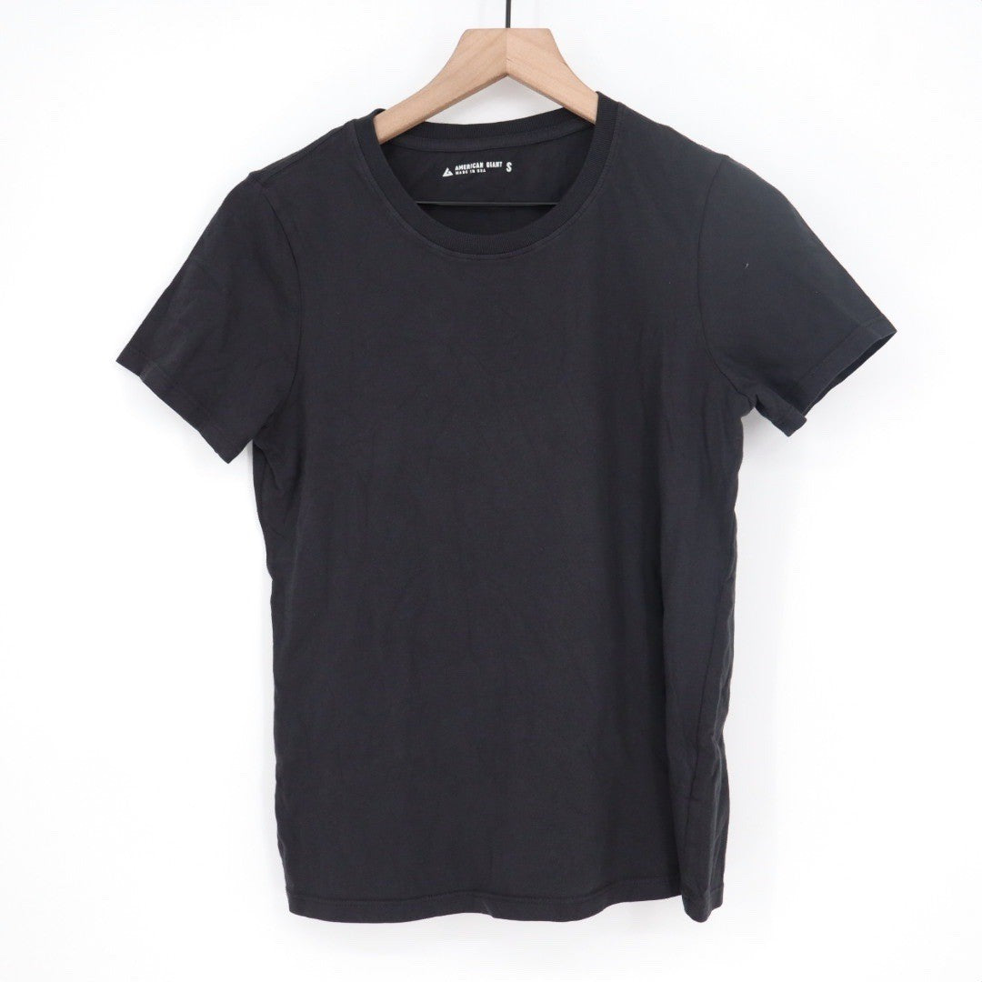 American Giant Classic Tee Black Crew Neck Short Sleeve Made in USA Size S