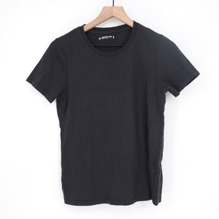American Giant Classic Tee Black Crew Neck Short Sleeve Made in USA Size S