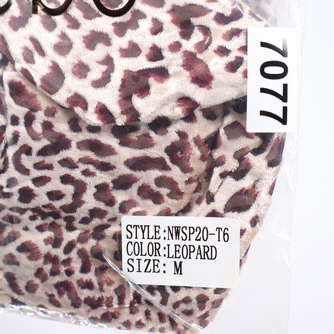 Naked Wardrobe The Statement Leopard Print Crop Top Long Sleeve Medium