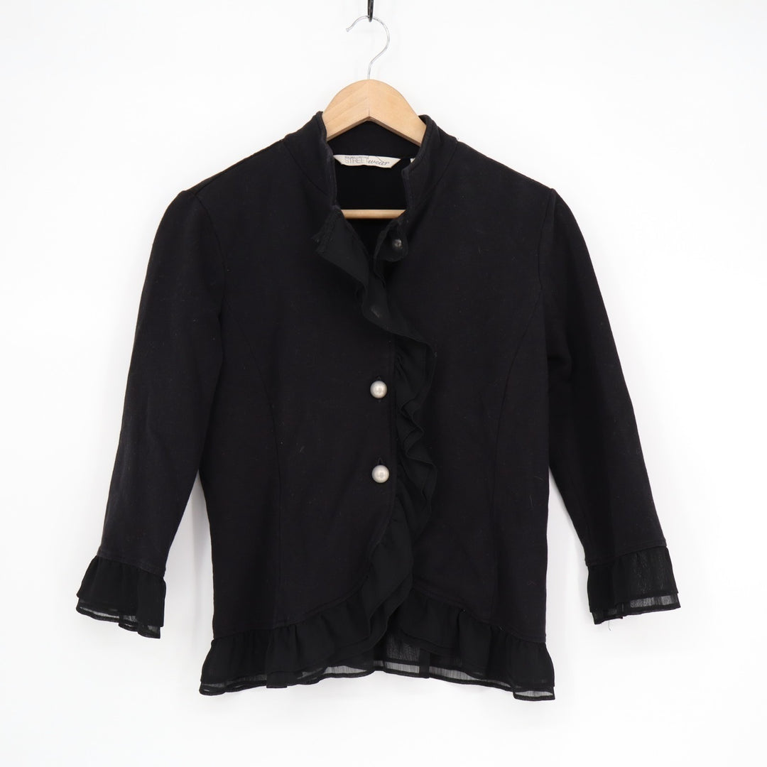 New York & Company Jacket Womens Small Ruffle Detail Button Front Street Wear