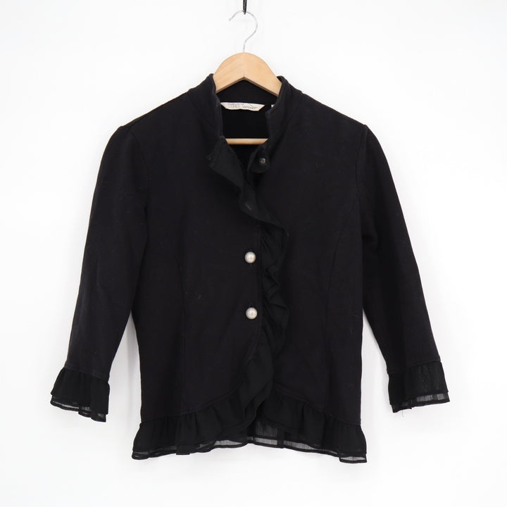 New York & Company Jacket Womens Small Ruffle Detail Button Front Street Wear