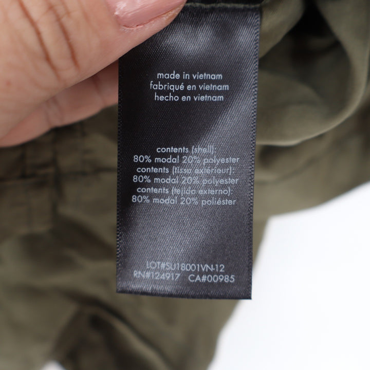 Onia Mens Olive Green Modal Blend Camp Collar Short Sleeve Button Down Shirt L