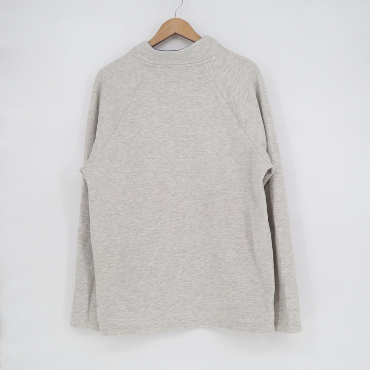 Vineyard Vines Mens Gray Heather Quarter Zip Whale Logo Pullover Sweater Size L