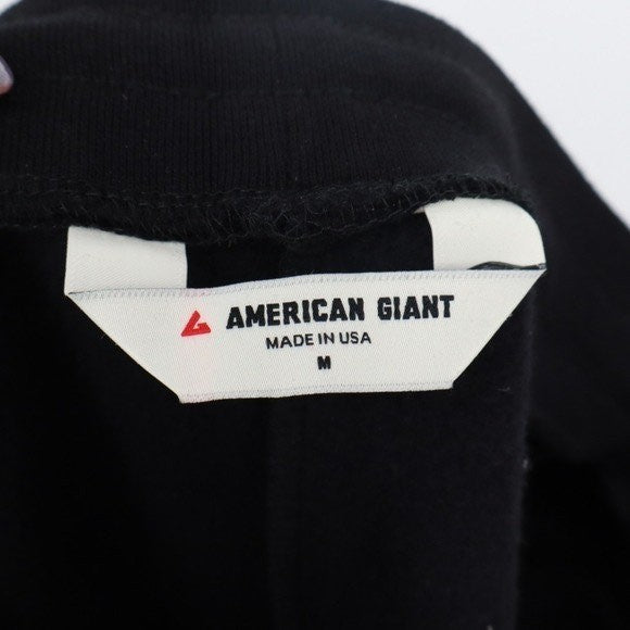 American Giant Sweatpant Womens Medium Black Cotton Straight Leg Cargo Pockets