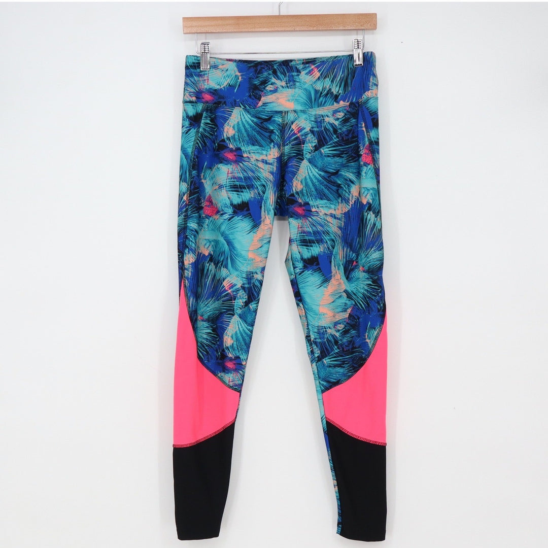 Pink Victoria's Secret Leggings Womens M Ultimate Blue Pink Tropical Excellent