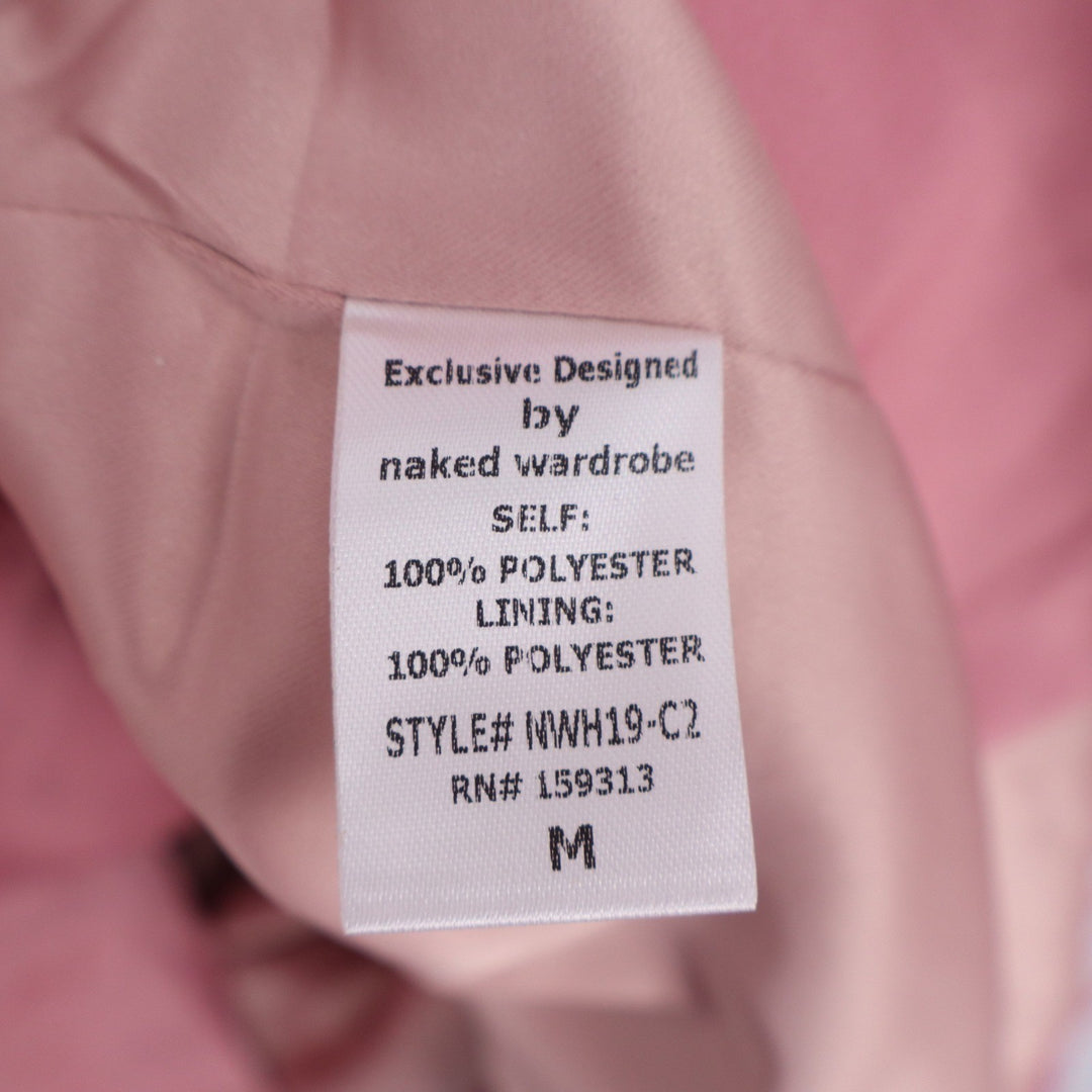 Naked Wardrobe The Statement Blush Pink Feather Trim Pearl Duster Robe M