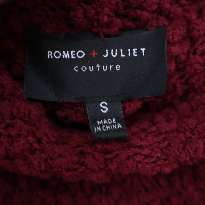Romeo + Juliet Couture Burgundy Popcorn Knit Cowl Neck Poncho Sweater Small