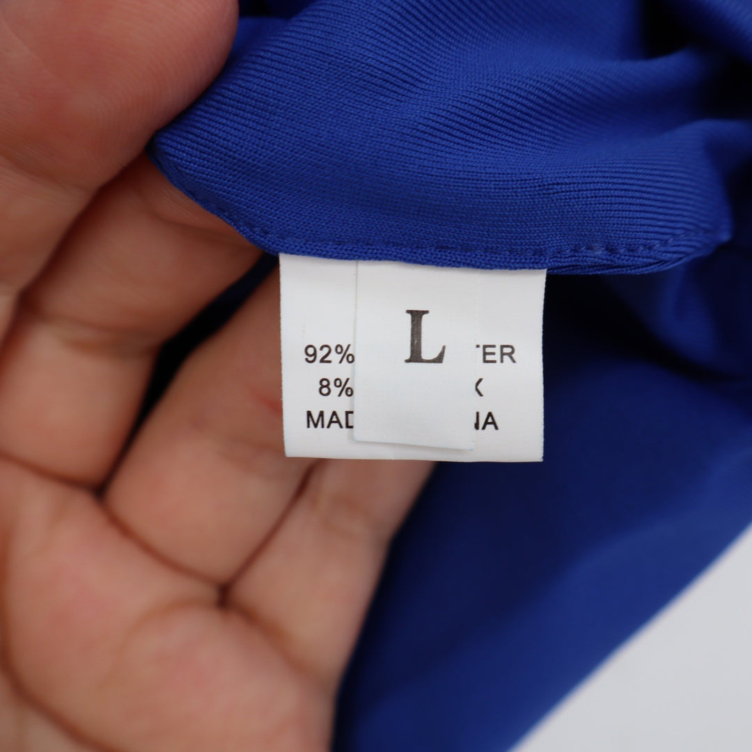 Royal Blue Scoop Neck Crop Top Tank Sleeveless Stretch Size L