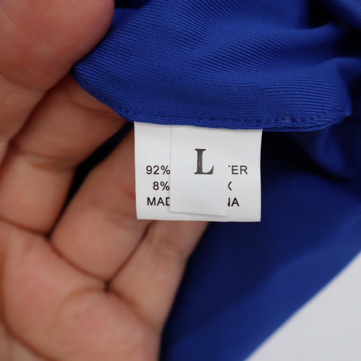 Royal Blue Scoop Neck Crop Top Tank Sleeveless Stretch Size L