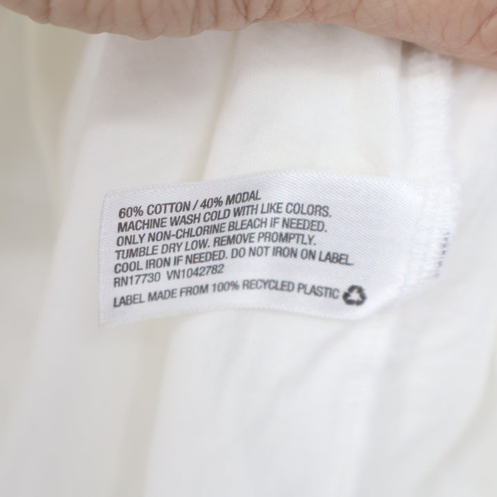 A New Day Womens V-Neck Short Sleeve Tee Cream Off-White Cotton Modal Large