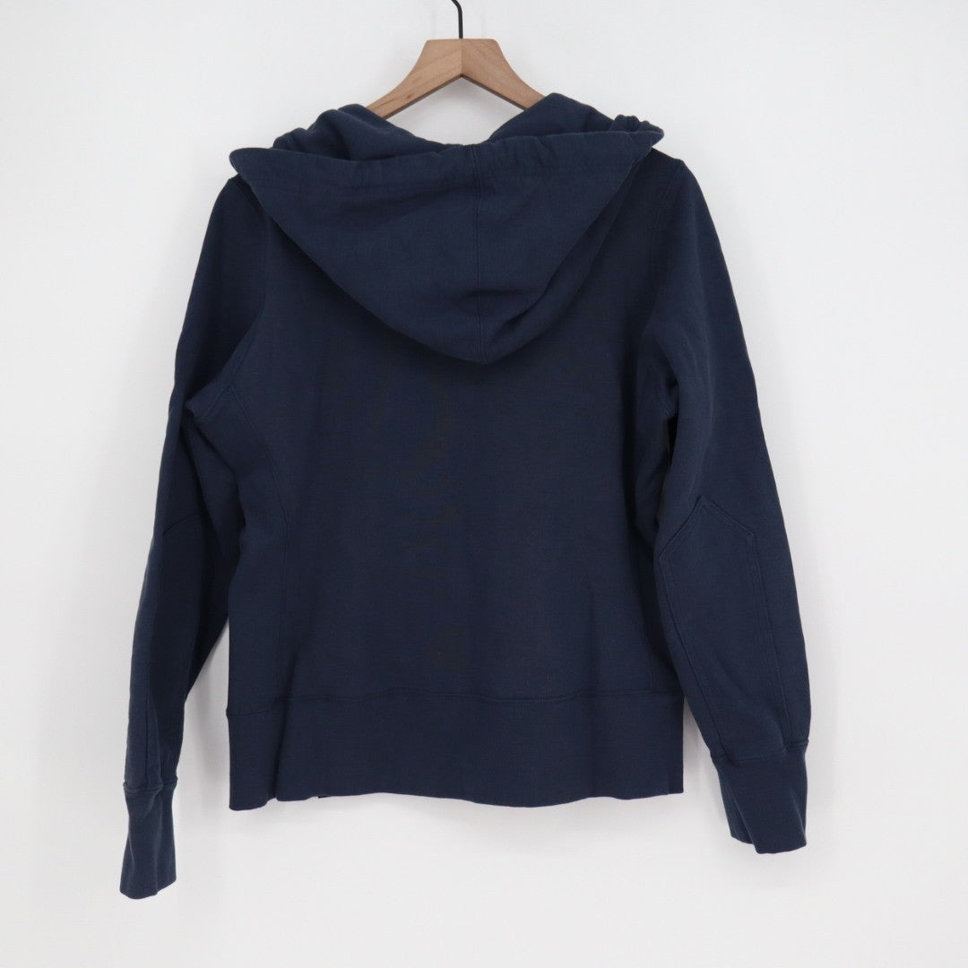 American Giant Hoodie Women Large Blue Full Zip Cotton Sherpa Lined Outdoor Wear