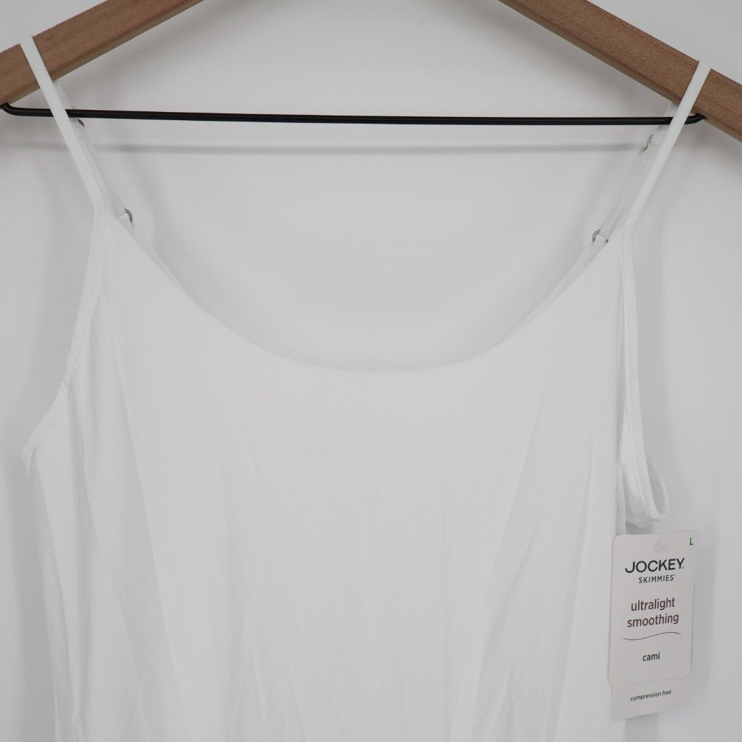 Jockey Luxe Camisole Womens Large White Ultralight Smoothing Adjustable Straps