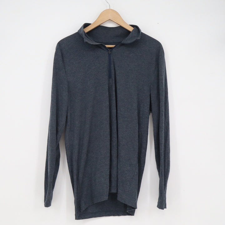 Champion Mens Quarter Zip Long Sleeve Shirt Gray Heather Medium