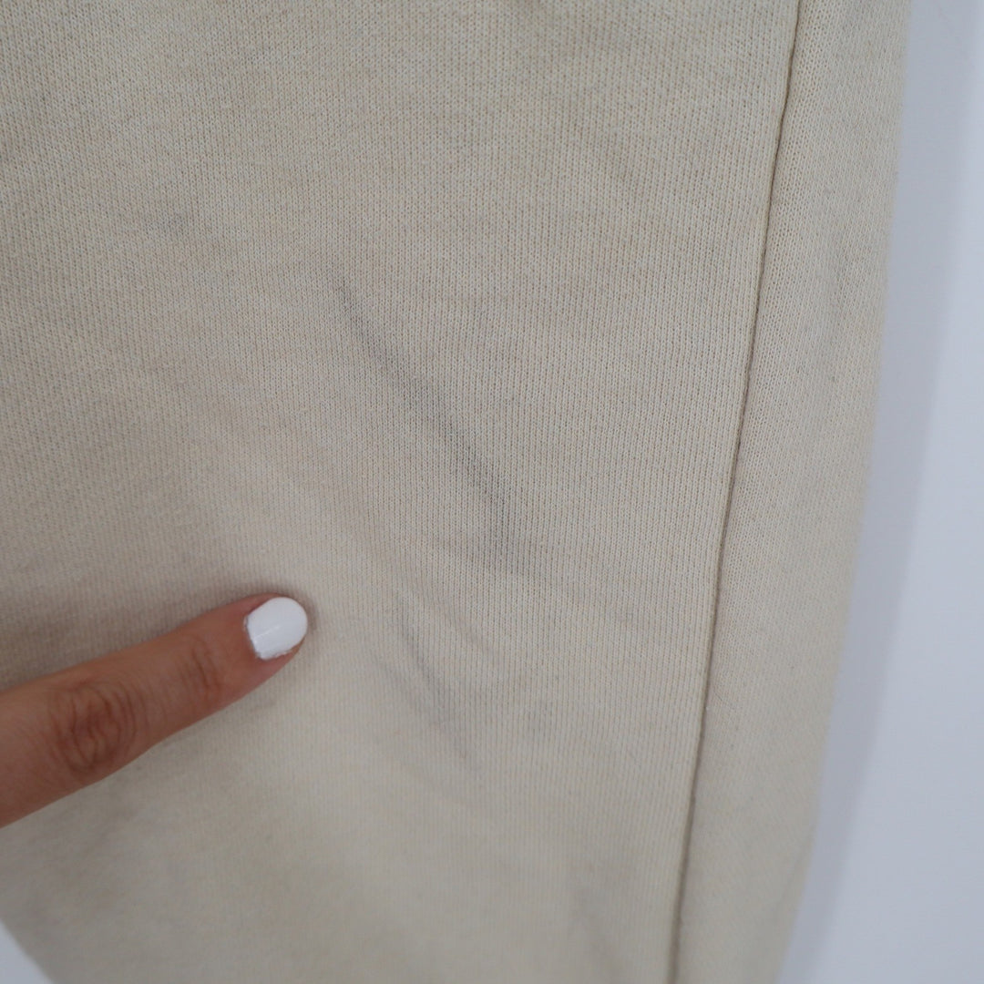 Forever 21 Womens Large Cream Beige Jogger Sweatpants High Rise Elastic Waist L