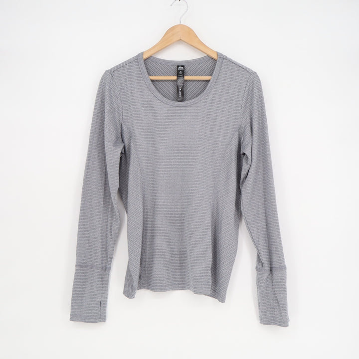 RBX Live Life Active Top Womens M Gray Textured Stretch Thumbholes Athleisure