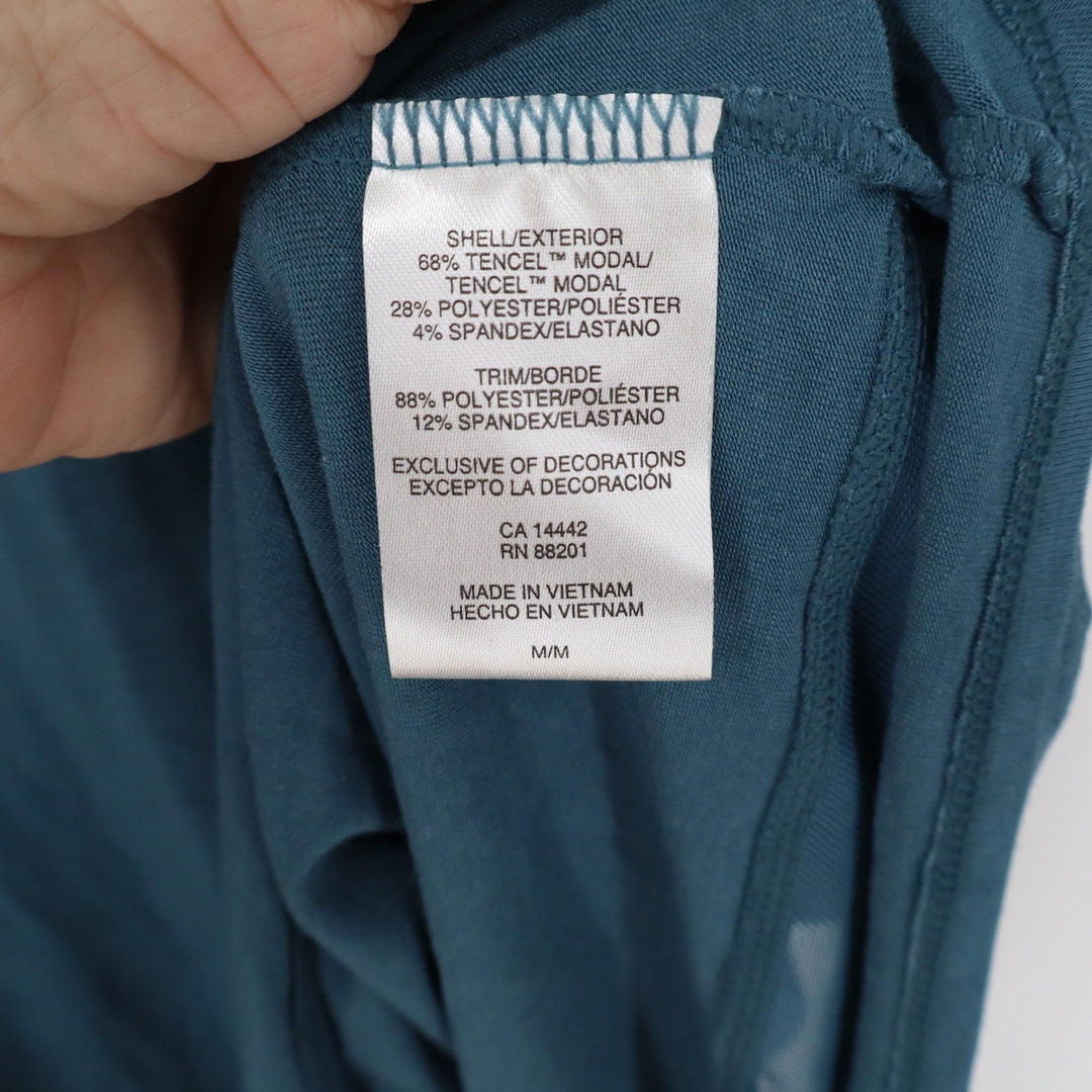 MPG Mondetta Performance Gear Heather Teal Tencel Sleeveless Shift Dress Medium
