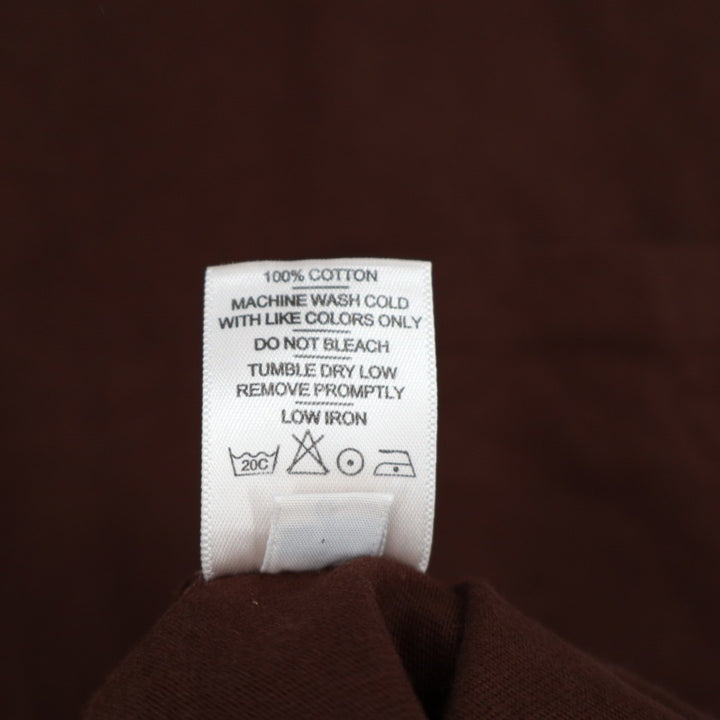 American Giant T-Shirt Men Large Brown Cotton Crew Neck Front Pocket Long Sleeve
