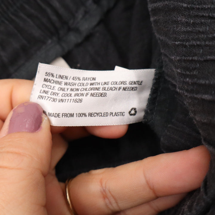 A New Day Womens Black Linen Blend Pull On Shorts Elastic Waist Size L