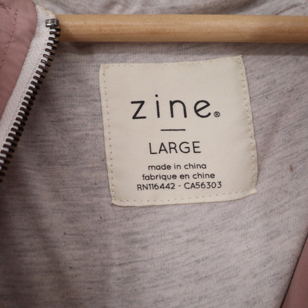 Zine Anorak Windbreaker Jacket Mens Large Dusty Rose Grey Colorblock Pullover