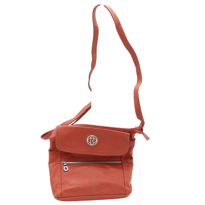 Relic Crossbody Bag Womens Medium Orange Faux Leather Multi-Pocket Fair
