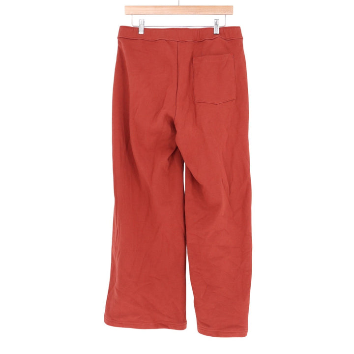 American Giant Pintuck Flare Pants Women Large Spiced Apple Cotton Slash Pockets