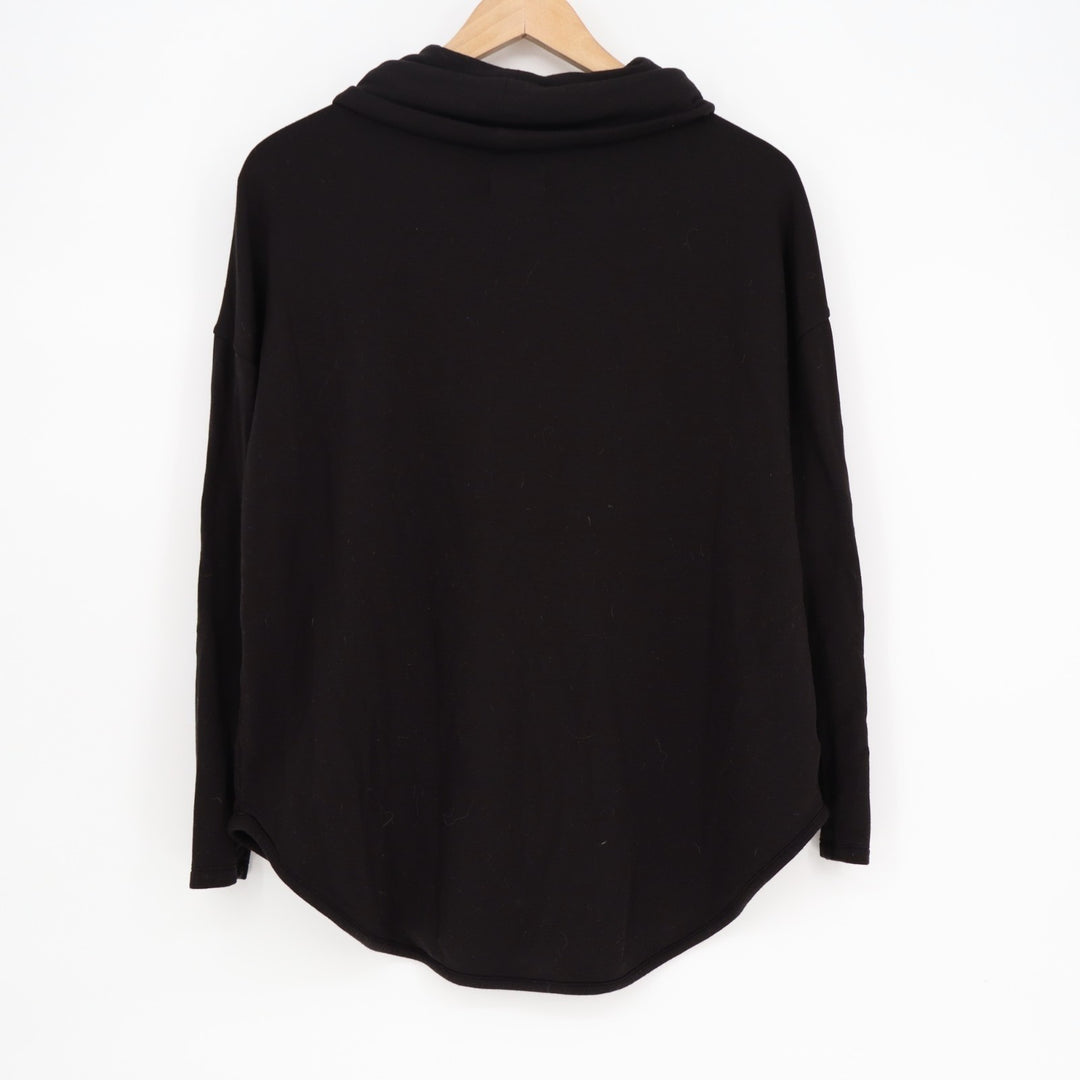 Lou & Gray Signature Soft Tunic Top Womens Small Black Cowl Neck Long Sleeve