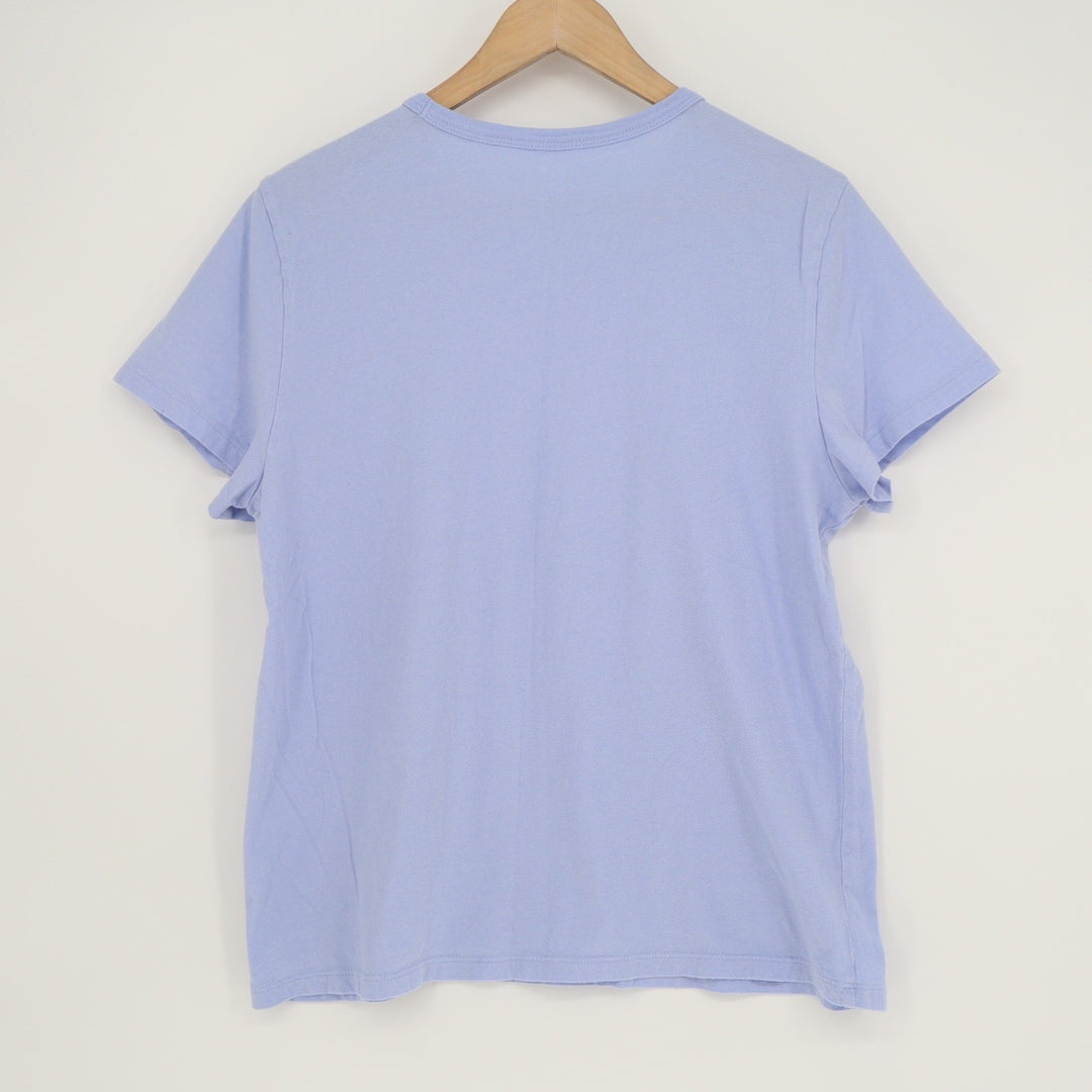 GAP Womens Large Periwinkle Blue Short Sleeve Crewneck Basic Cotton Blend Tee