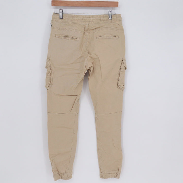 Indigo Beast Mens Tan Khaki Cargo Jogger Pants Stretch Cotton Size S