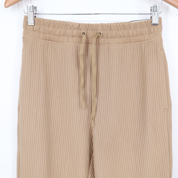 DSG Womens So Soft Ottoman Jogger Pants Warm Stone Tan Ribbed XS
