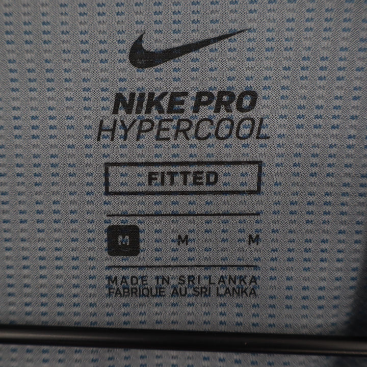 Nike Pro Hypercool T-Shirt Men Medium Blue Stretch Fitted Crew Neck Short Sleeve