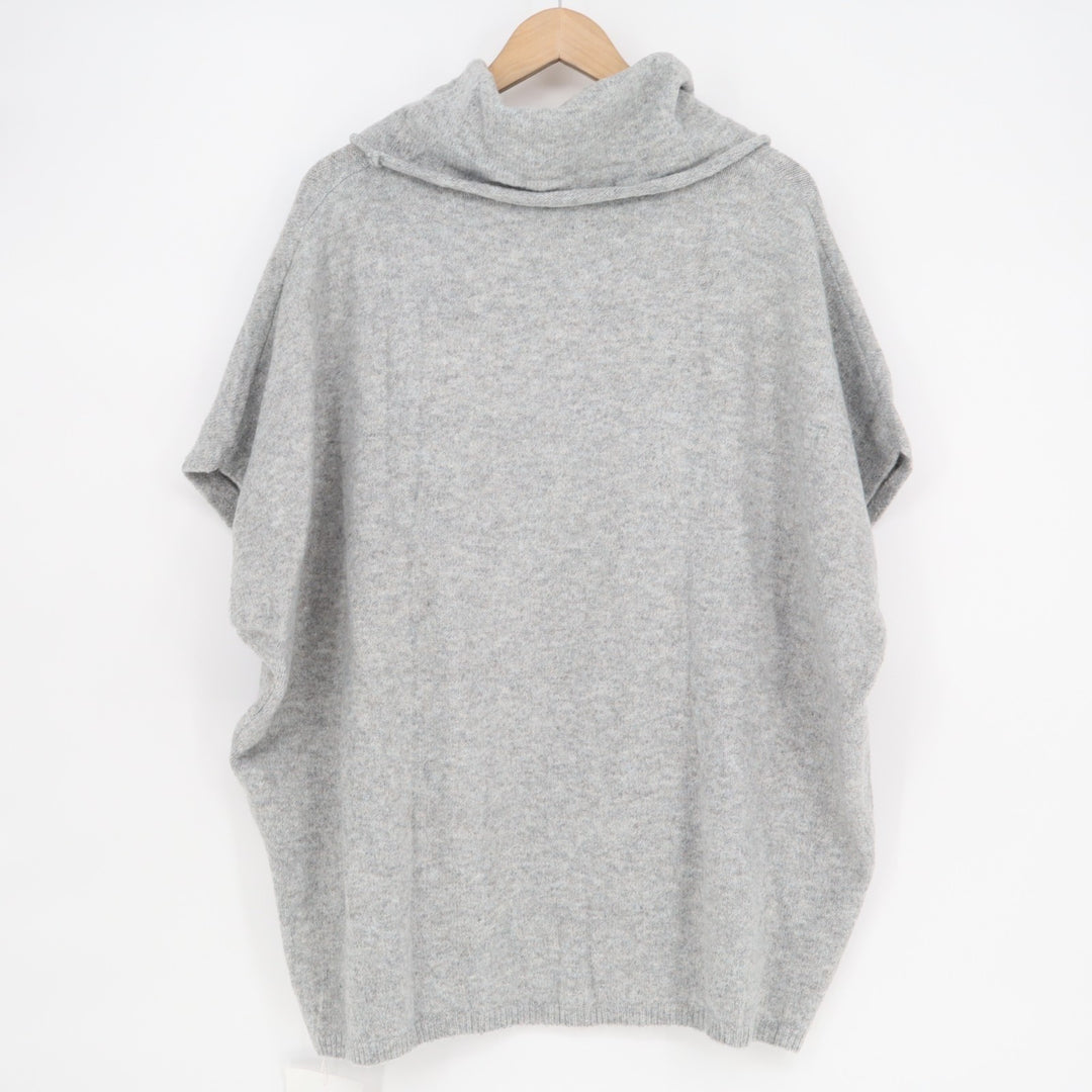 Cicy Bell Sweater Womens L Heather Gray Stretch Turtleneck Sleeveless Pullover