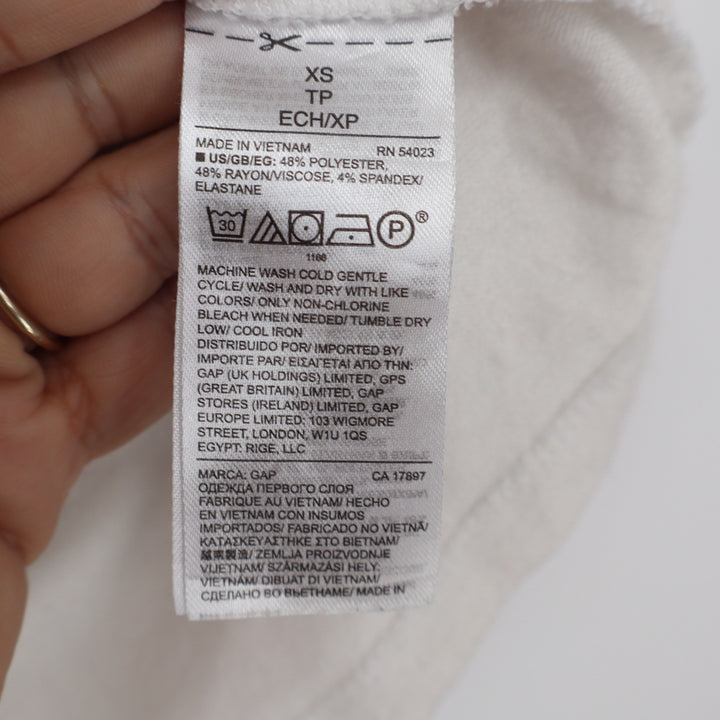 Gap Womens XS Off White Tie Shoulder High Neck Knit Tank Top