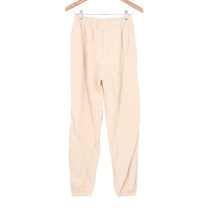 Naked Wardrobe Womens XS Tan Peach Raw Edge Sweatshirt and Joggers 2 Piece Set