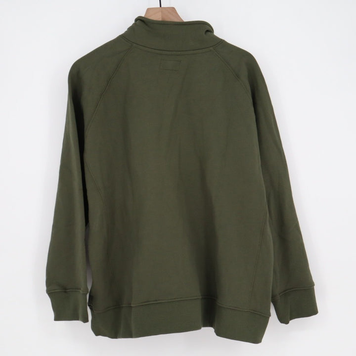 American Giant Midweight Sweatshirt Womens Large Olive Green Fleece Half Zip
