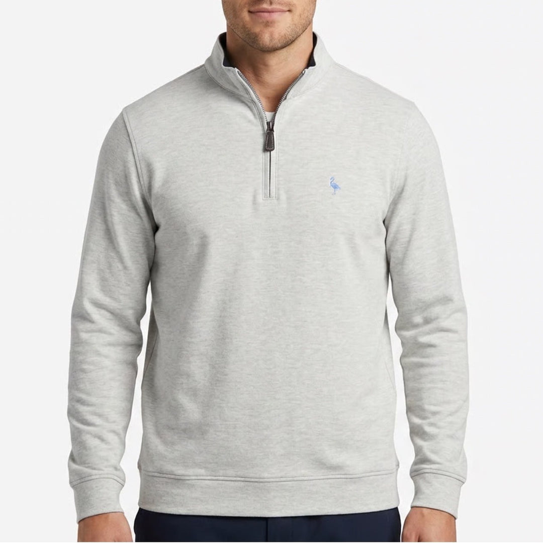 Tailorbyrd Mens Melange Grey Modal Blend Quarter Zip Pullover Sweater Large NEW