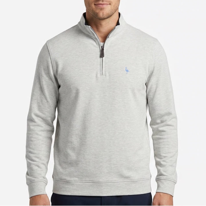 Tailorbyrd Mens Melange Grey Modal Blend Quarter Zip Pullover Sweater Large NEW