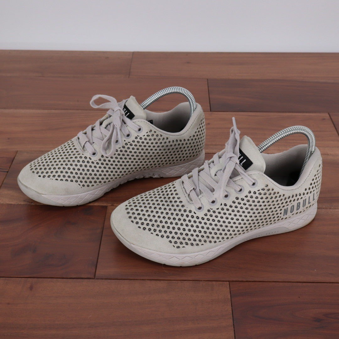 NOBULL Trainers Grey Perforated Athletic Shoes Women's Size 8.5