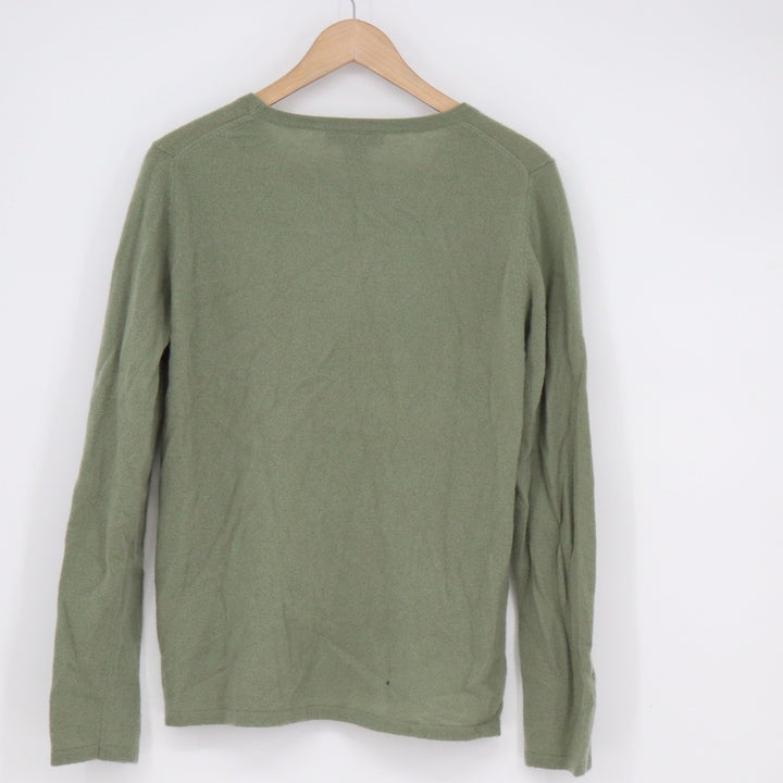 Preswick & Moore Cashmere Sweater Womens Large Sage Green Crewneck Long Sleeve