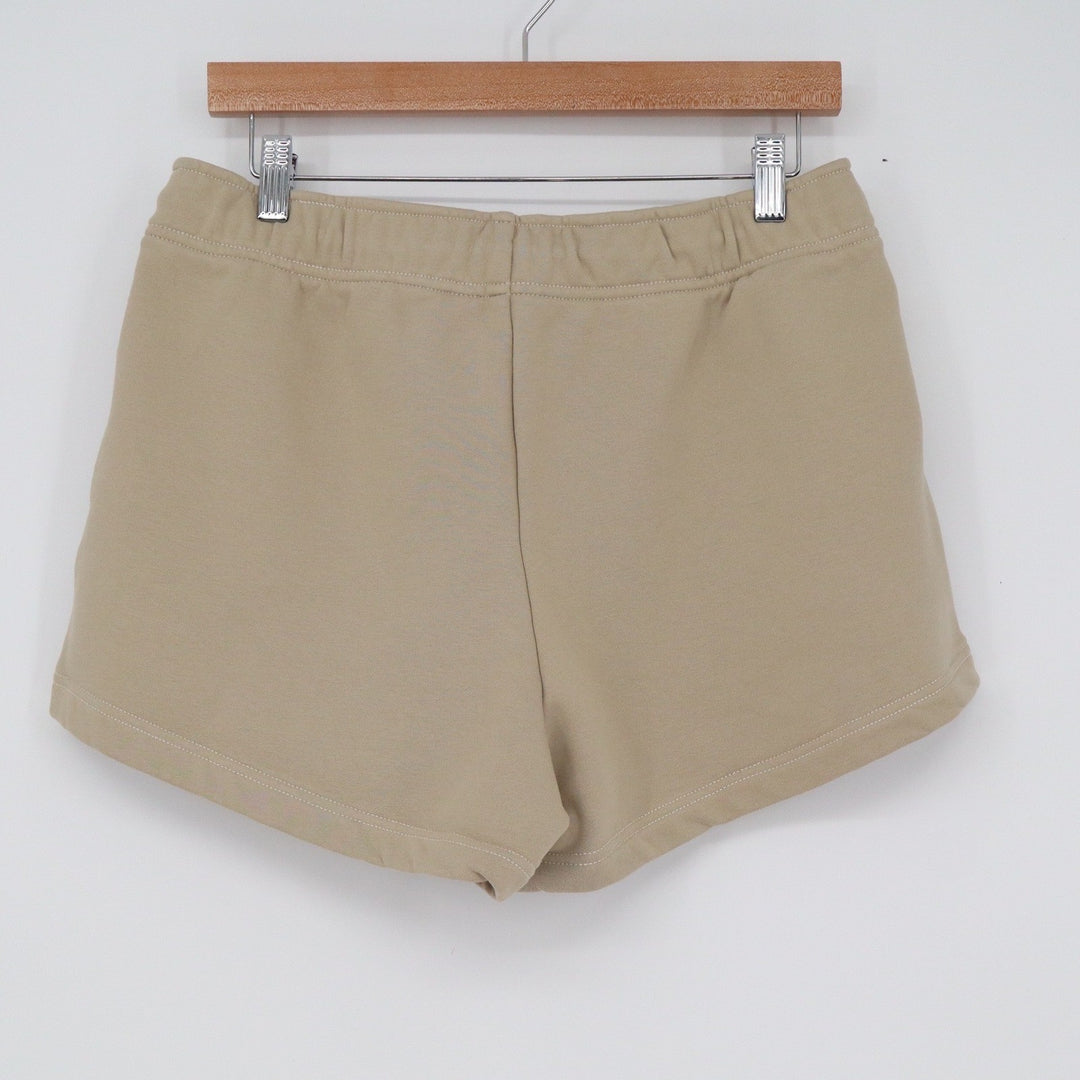 Athleta Womens Tan Khaki Cotton Blend Drawstring Sweat Shorts Size M
