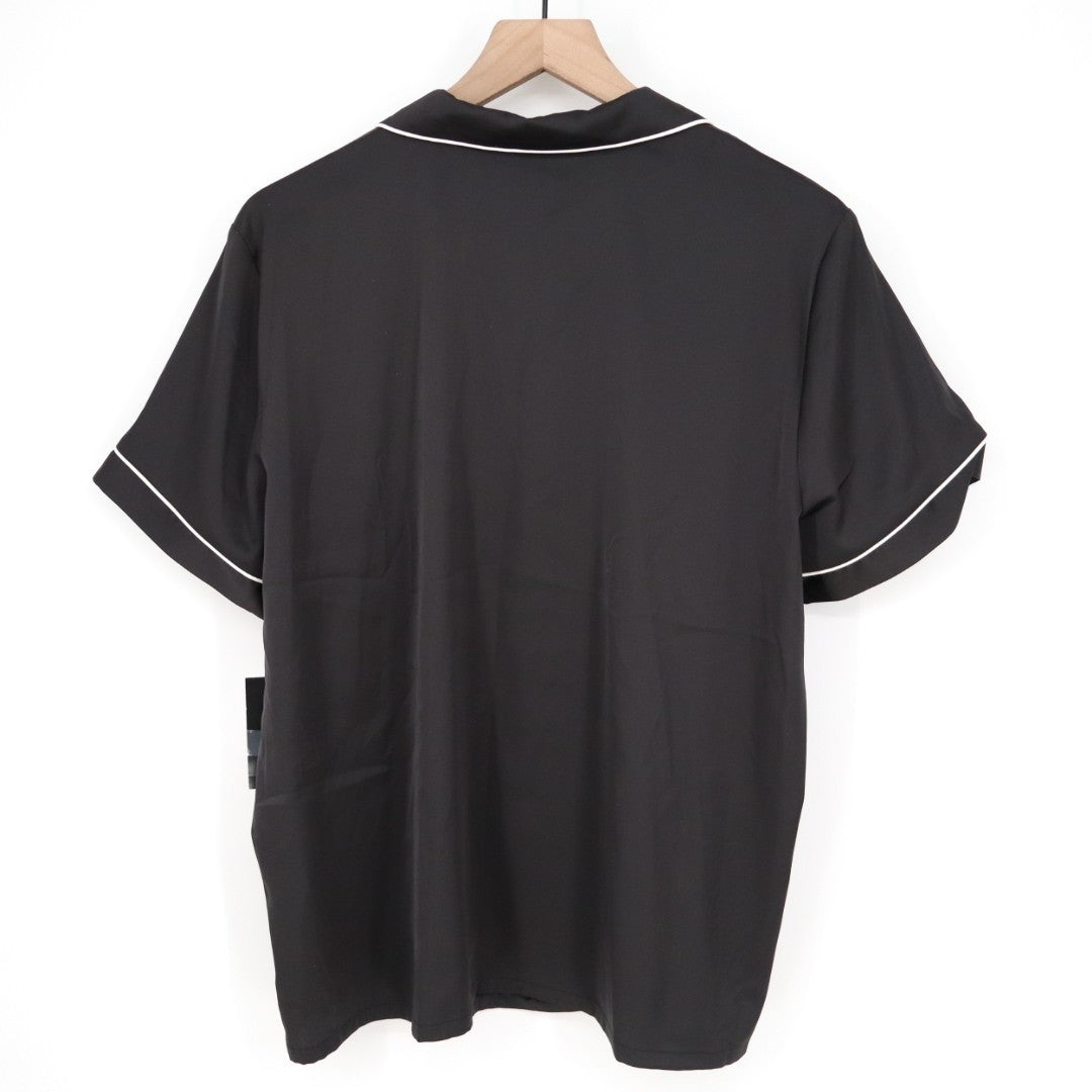 I.N.C International Concepts Intimates Pajama Shirt Womens L Black Notch Collar