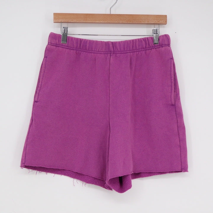 PacSun Magenta Purple Fleece Sweat Shorts Raw Hem High Waist Mens Womens Medium